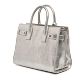 Nano Metallic Crinkled Calfskin Supple Sac De Jour Satchel
